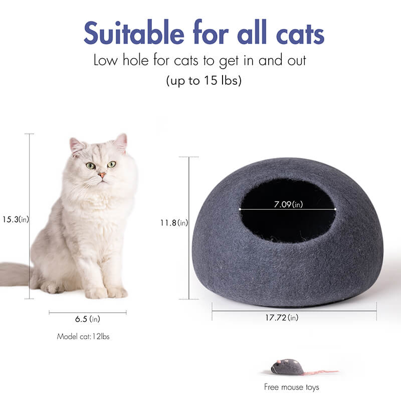 Dark Blue Handmade Cat Bed Cave