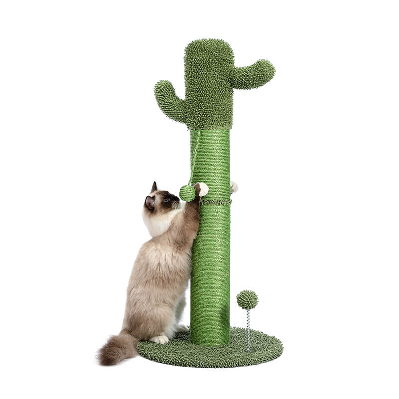 15" Natural Green Sisal Rope Cat Cactus Scratcher 