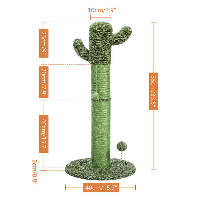 15" Natural Green Sisal Rope Cat Cactus Scratcher