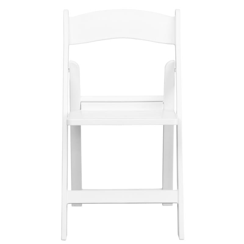 18" White Polypropylene Resin Folding Chair