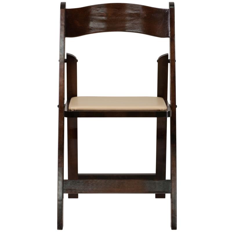 18" Chocolate Fruitwood Wood Folding Chair