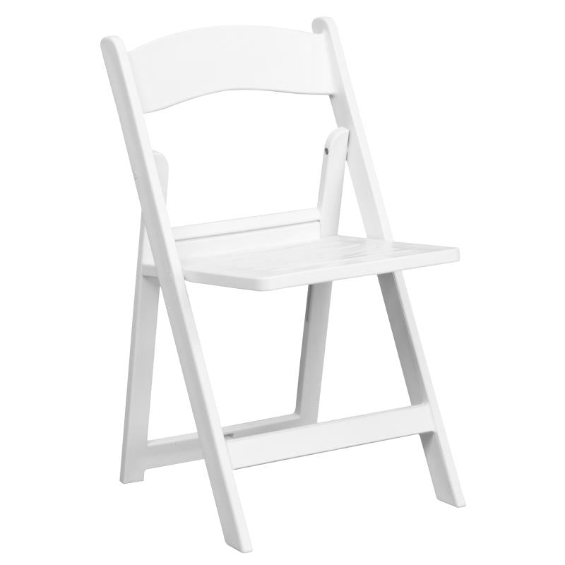 18" White Polypropylene Resin Folding Chair