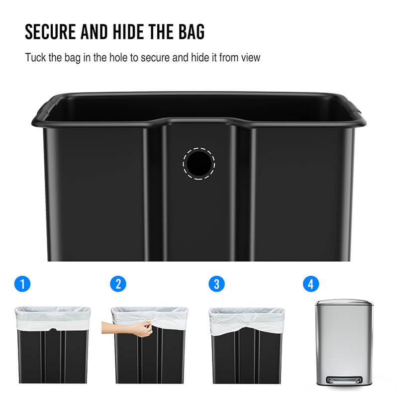 Rectangular Kitchen Soft Close Trash Can