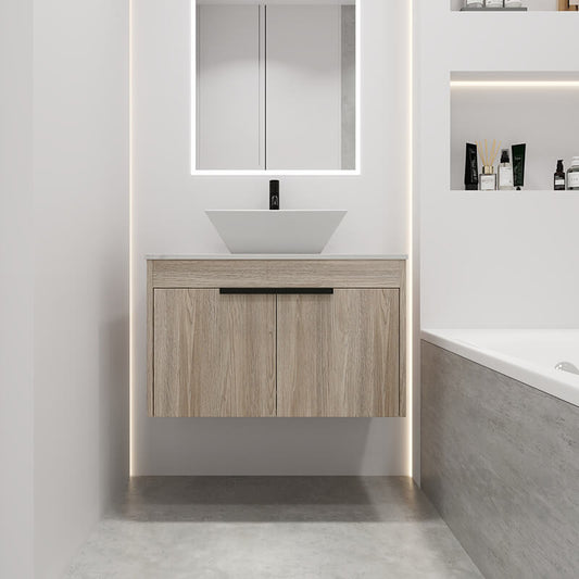 29.5" Modern Plywood Floating Bathroom Vanity