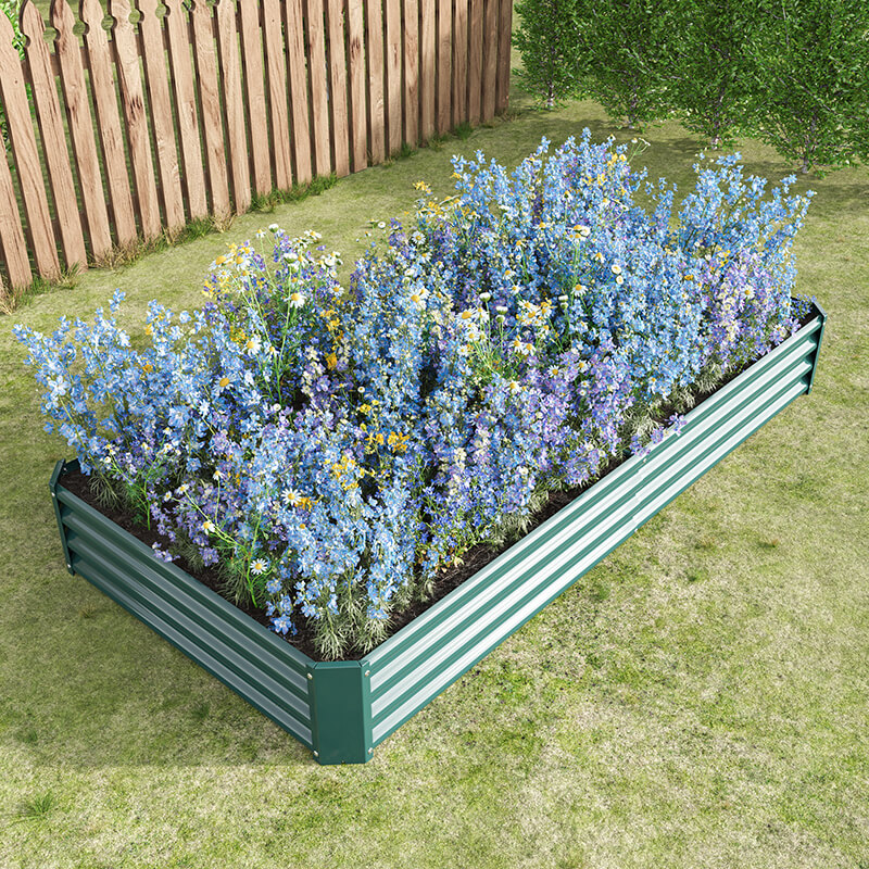 Green Metal Raised Garden Bed Kit