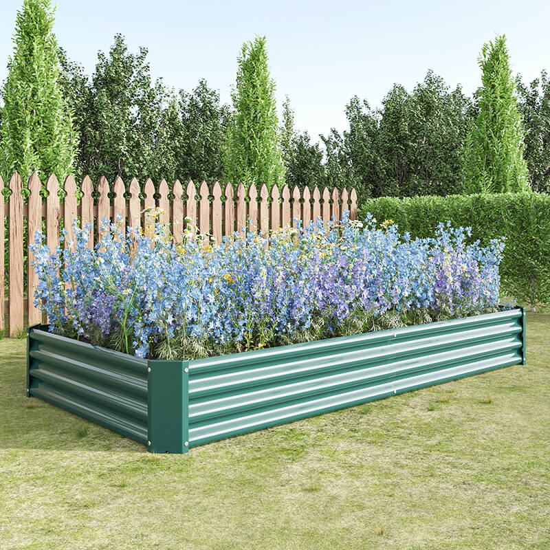 Green Metal Raised Garden Bed Kit