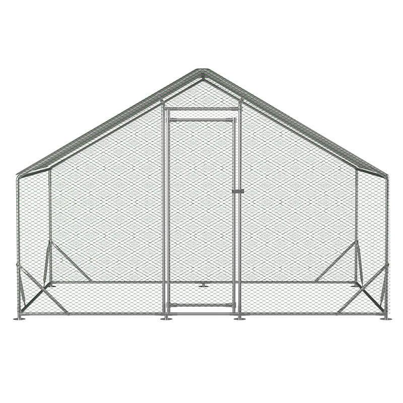 White Large Aluminum Walk-in Chicken Coop