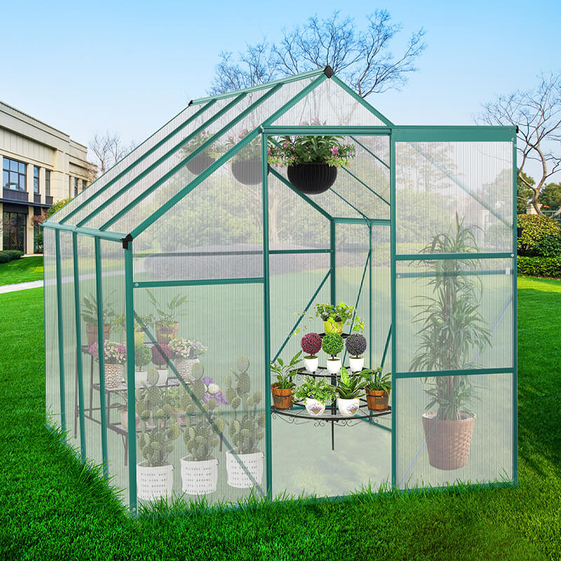 98.4" Green Aluminum Outdoor Patio Greenhouse