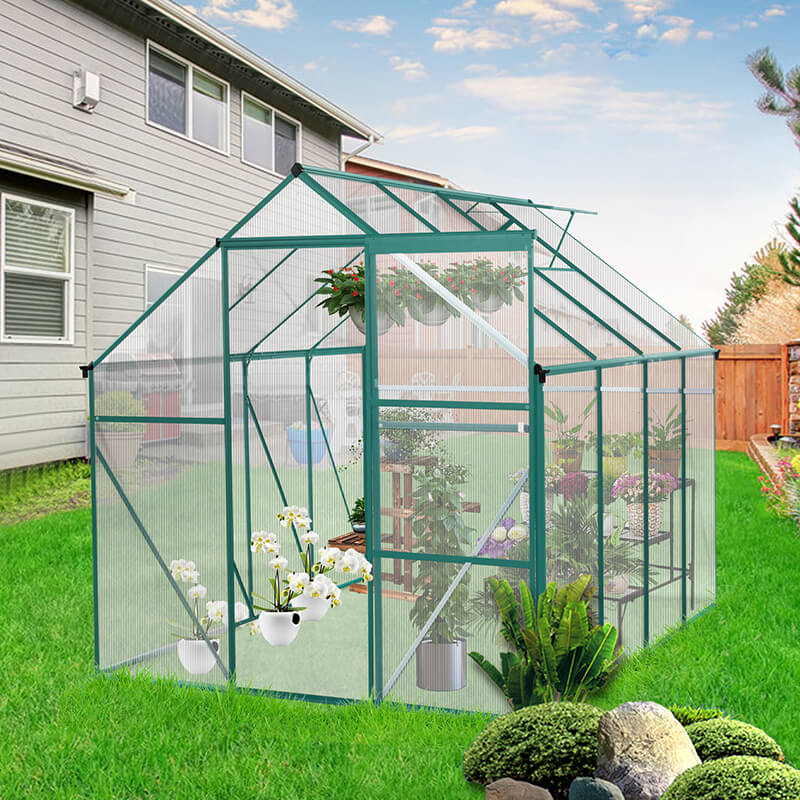 98.4" Green Aluminum Outdoor Patio Greenhouse