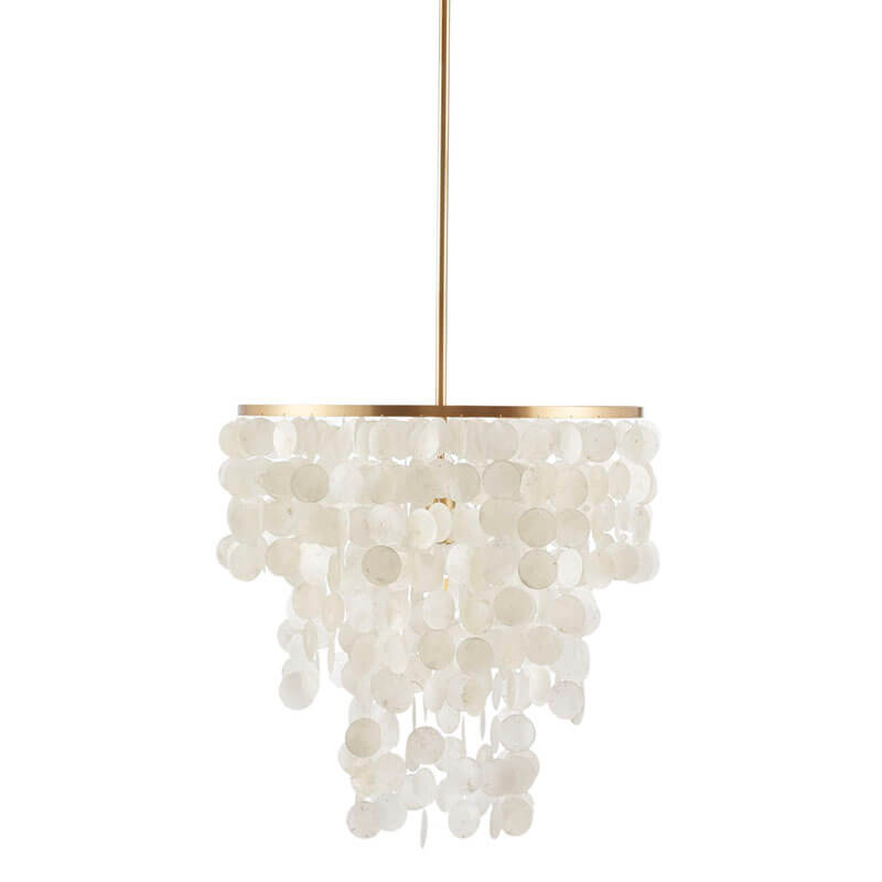 Luxury White Layered Capiz Shell Chandelier