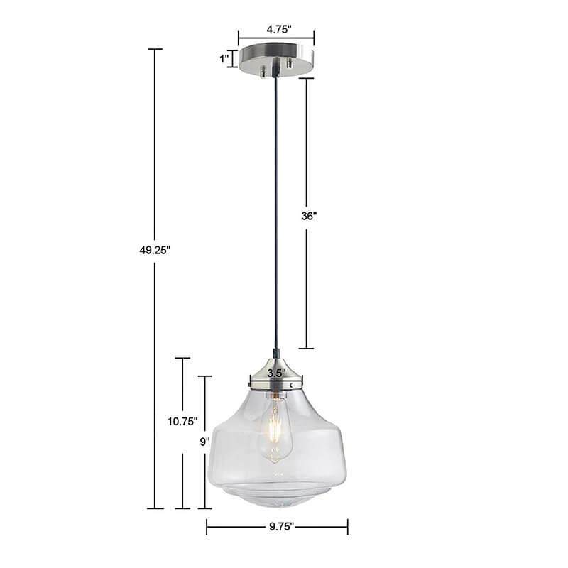 Elm Bell-Shaped Iron Glass Pendant Light