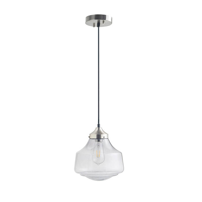 Elm Bell-Shaped Iron Glass Pendant Light