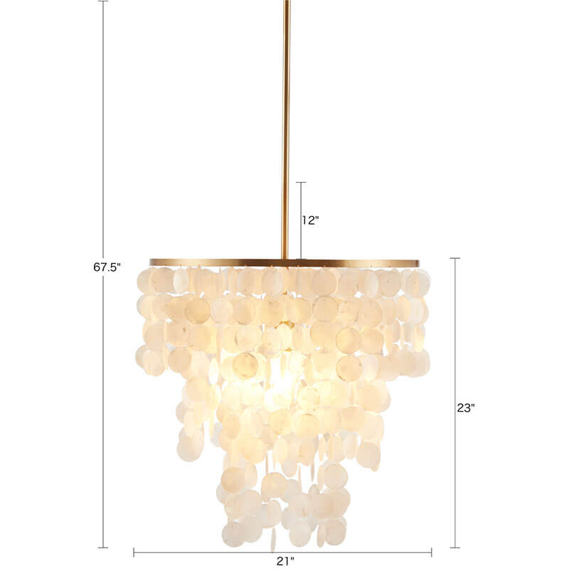 Luxury White Layered Capiz Shell Chandelier