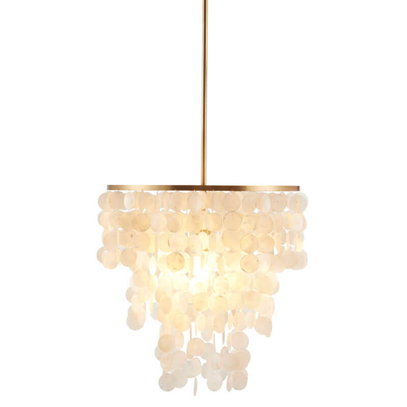 Luxury White Layered Capiz Shell Chandelier