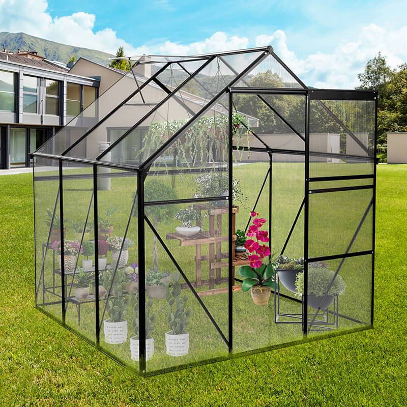 Black Aluminum Heavy Duty Walk-in Greenhouse