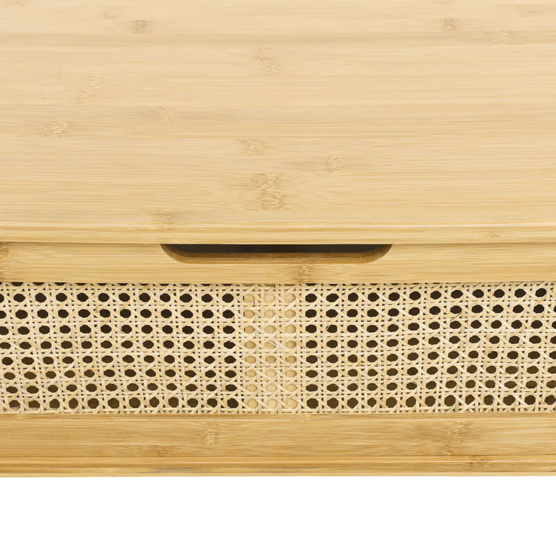 39.4" Natural Bamboo & Rattan Coffee Table