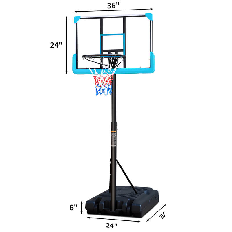 Black Blue Portable Poolside Basketball Hoop