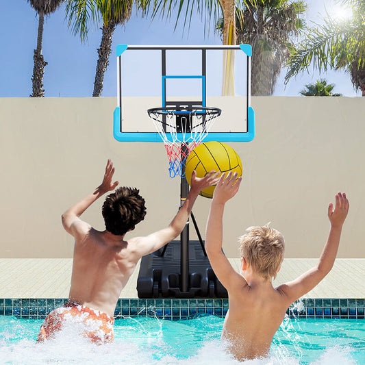 Black Blue Portable Poolside Basketball Hoop