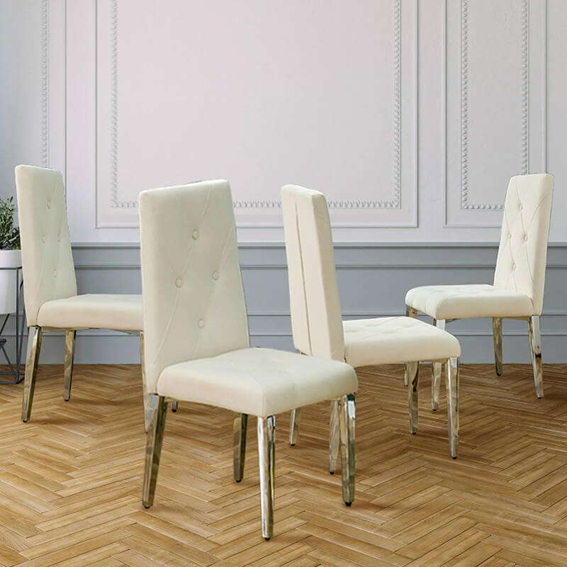 19.3" Upholstered High Backrest Dining Chair