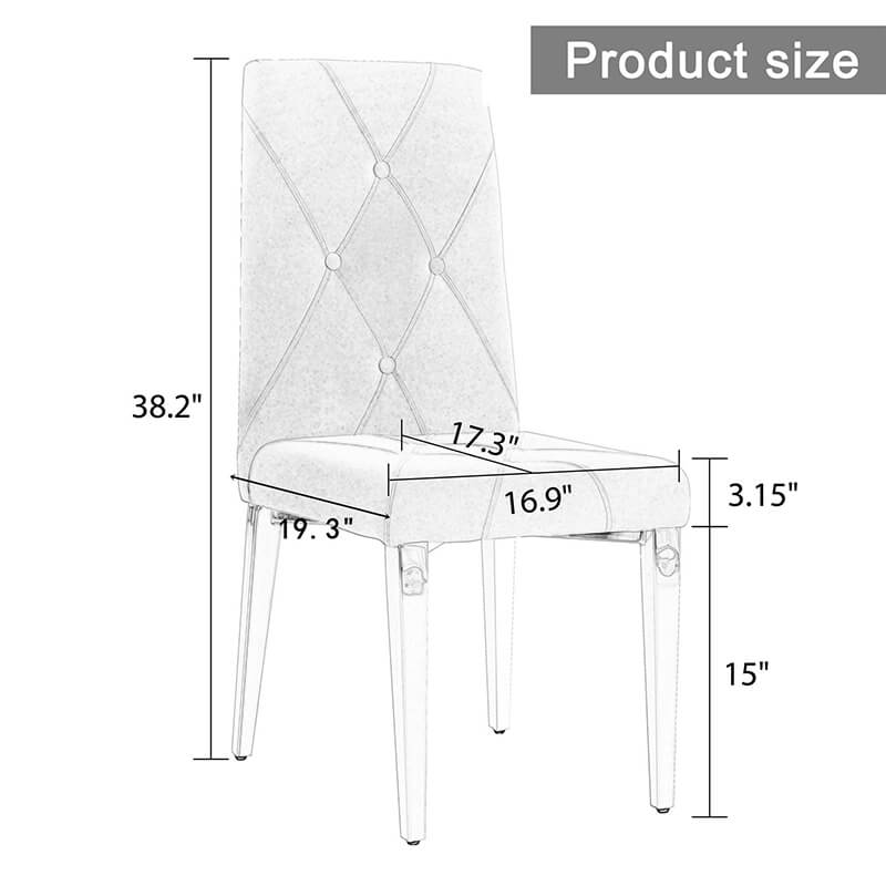 19.3" Upholstered High Backrest Dining Chair