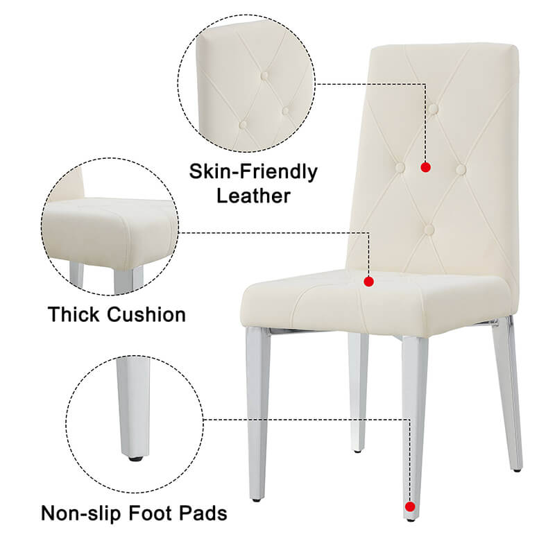 19.3" Upholstered High Backrest Dining Chair