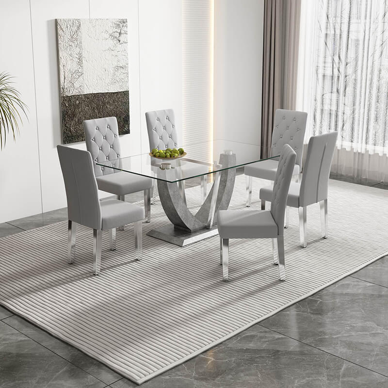 Modern Upholstered High Backrest Dining Chair