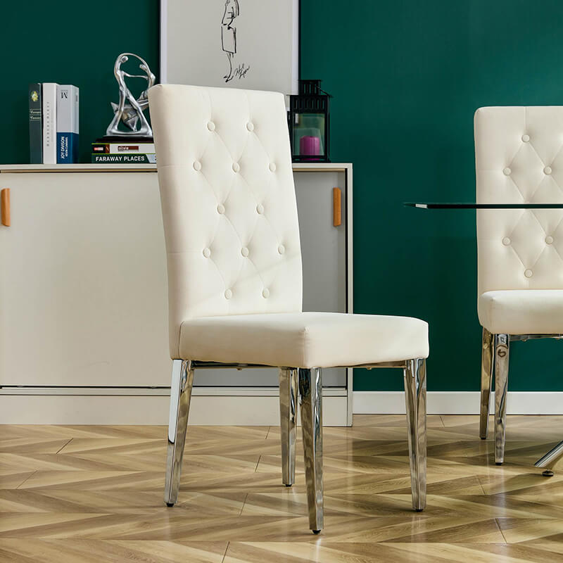 Modern Upholstered High Backrest Dining Chair