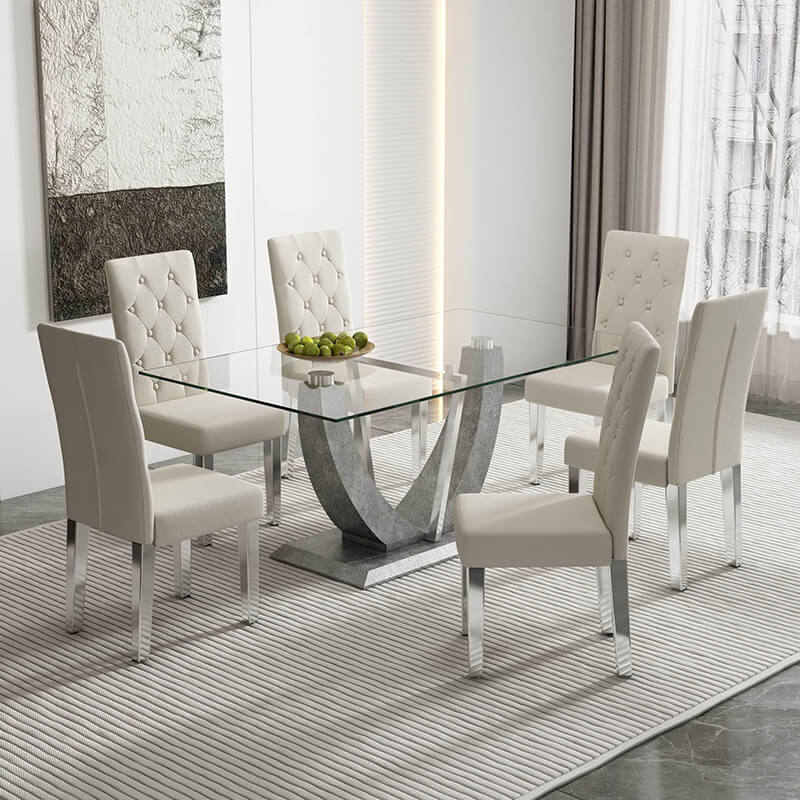 Modern Upholstered High Backrest Dining Chair