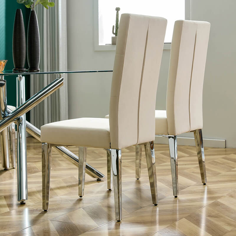 Modern Upholstered High Backrest Dining Chair