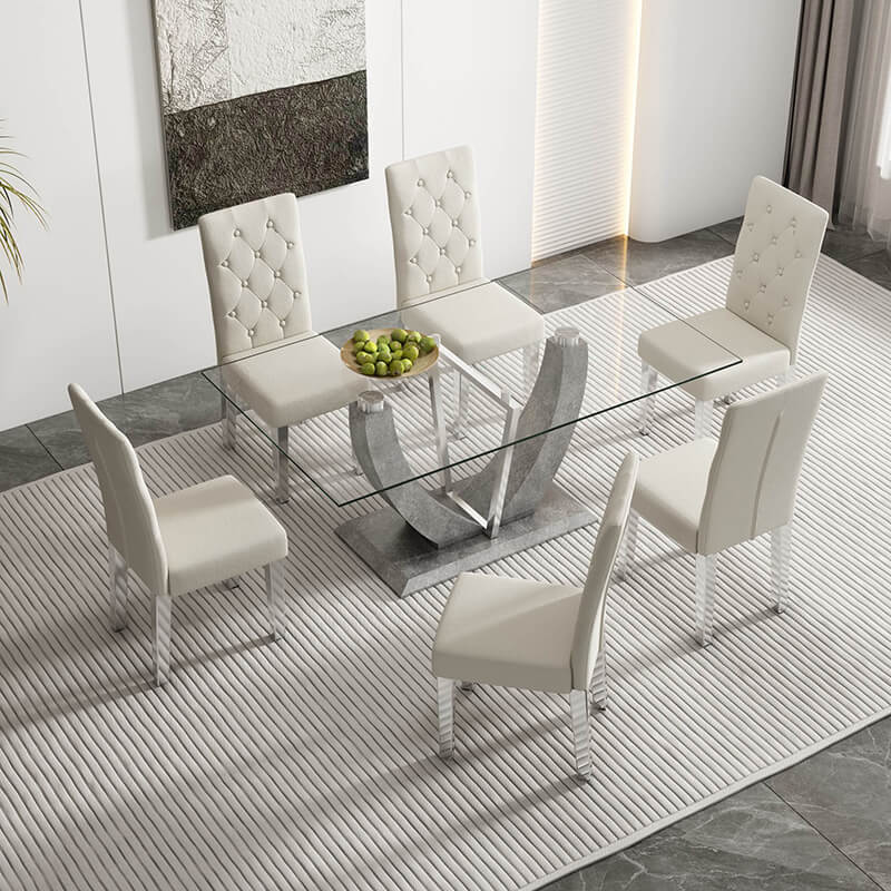 Modern Upholstered High Backrest Dining Chair