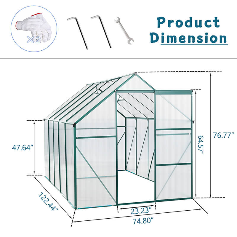 Polycarbonate Aluminum Heavy Duty Greenhouse