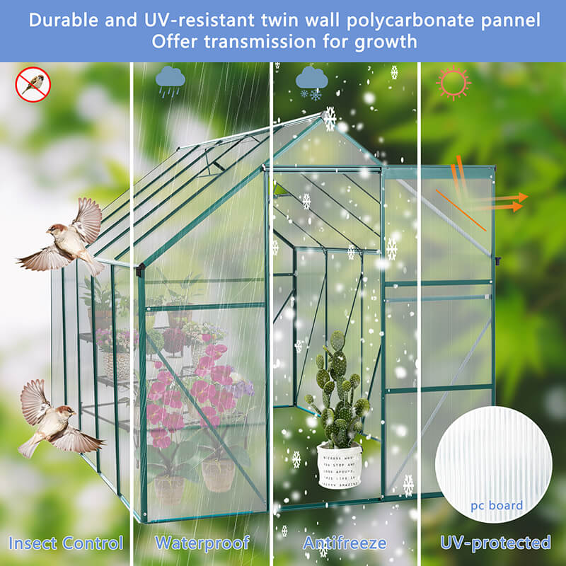 Polycarbonate Aluminum Heavy Duty Greenhouse