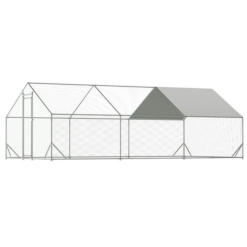 120" Silver Large Aluminum Chicken Coop