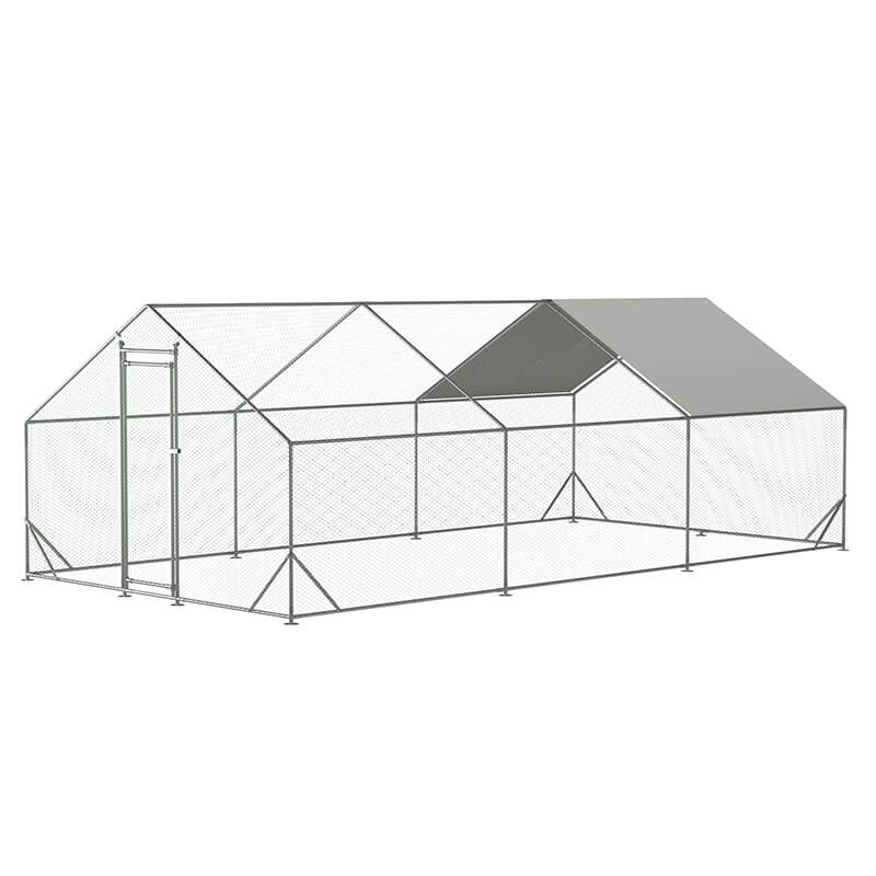 120" Silver Large Aluminum Chicken Coop