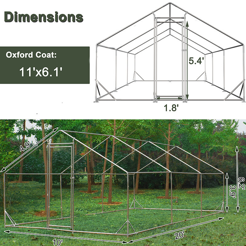 120" Silver Large Aluminum Chicken Coop