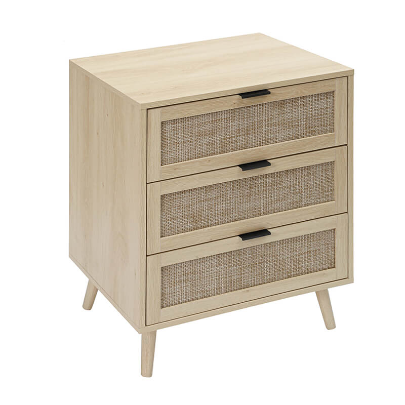 23.6" Natural Particle Board 3-Drawer Cabinet