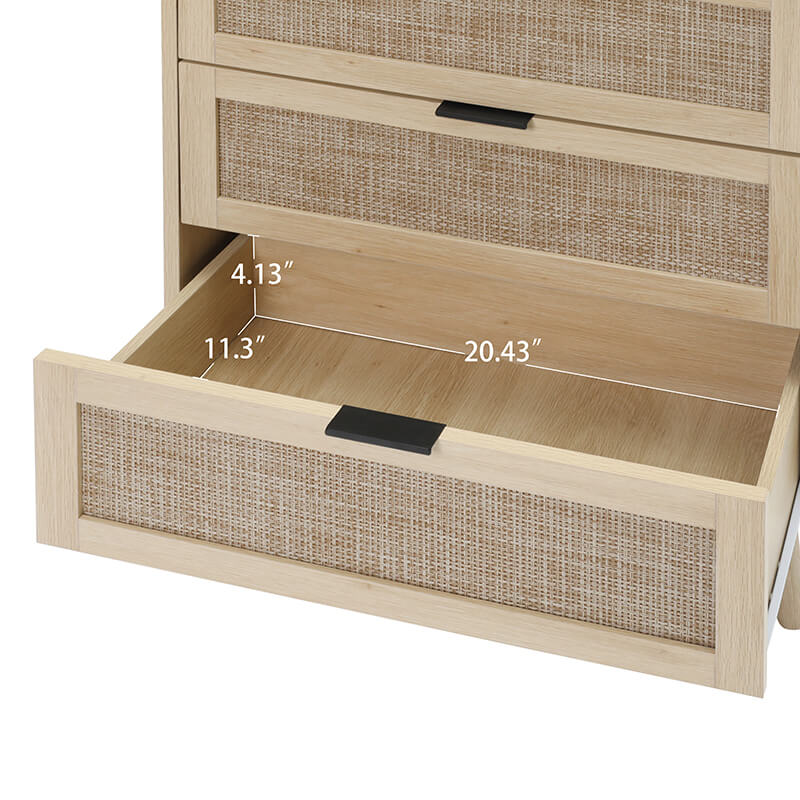 23.6" Natural Particle Board 3-Drawer Cabinet