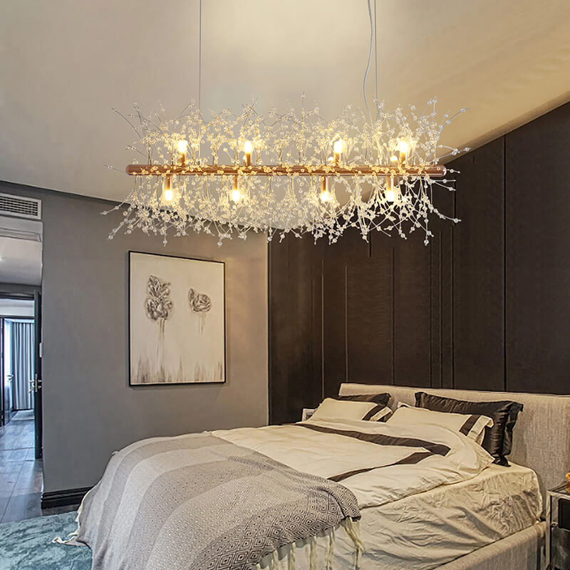 Modern American Golden Crystal Pendant Light