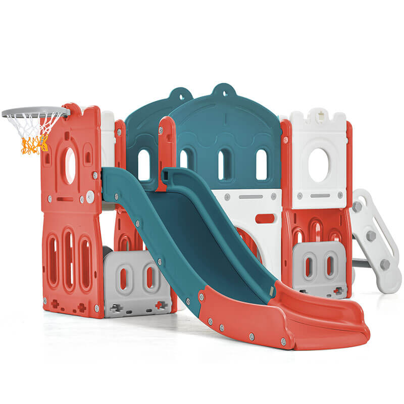 Freestanding Castle Climber Kids Slide Playset