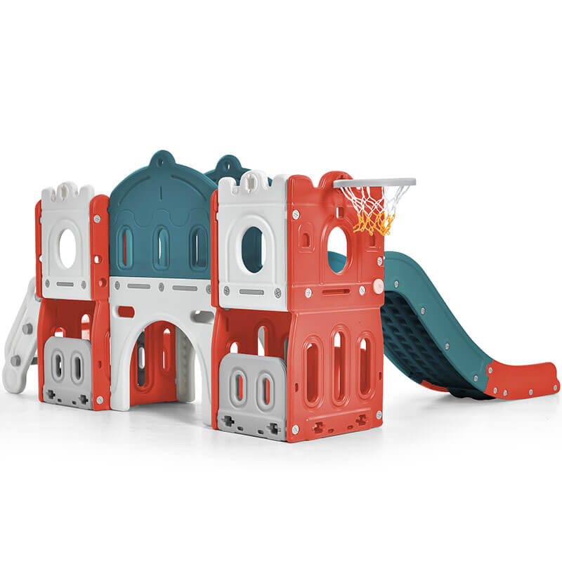 Freestanding Castle Climber Kids Slide Playset