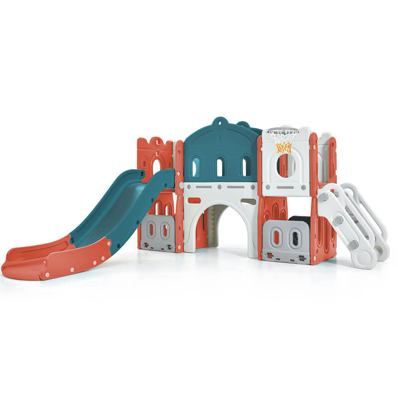 Freestanding Castle Climber Kids Slide Playset