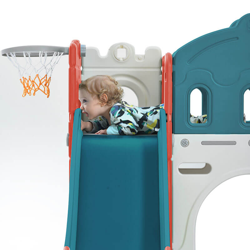 Freestanding Castle Climber Kids Slide Playset