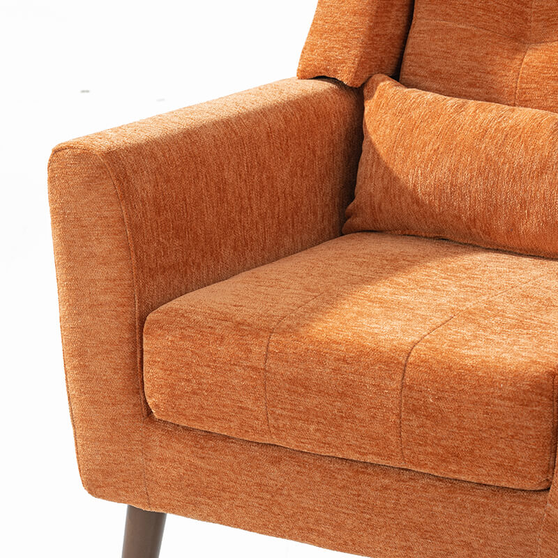 Orange Upholstered Foam Filled Accent Chair