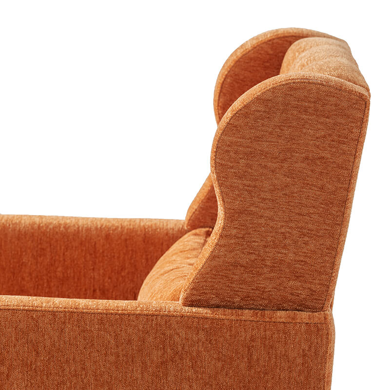 Orange Upholstered Foam Filled Accent Chair