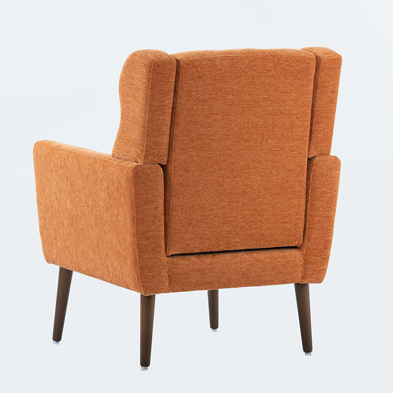 Orange Upholstered Foam Filled Accent Chair