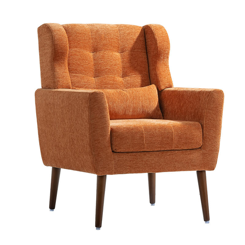 Orange Upholstered Foam Filled Accent Chair