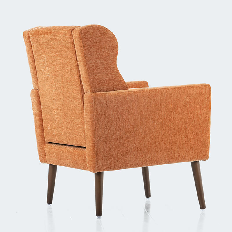 Orange Upholstered Foam Filled Accent Chair