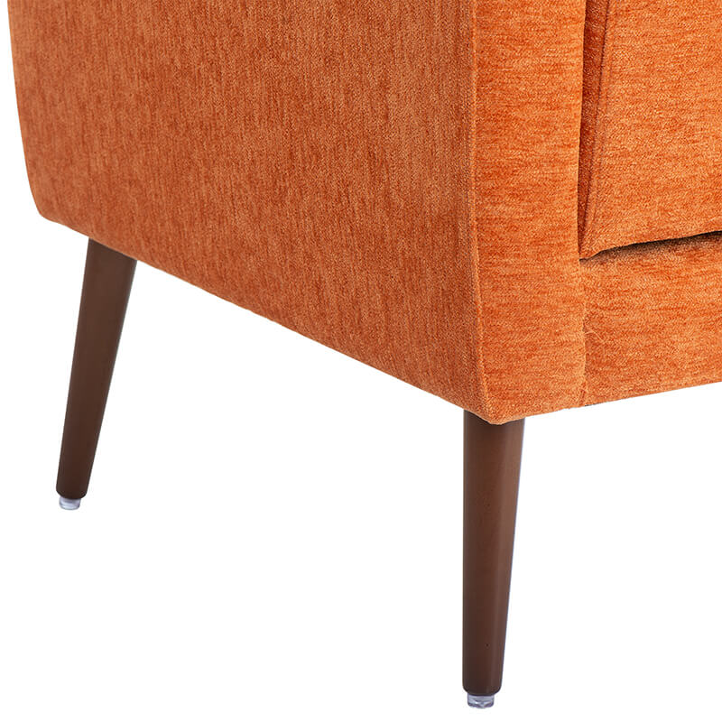 Orange Upholstered Foam Filled Accent Chair