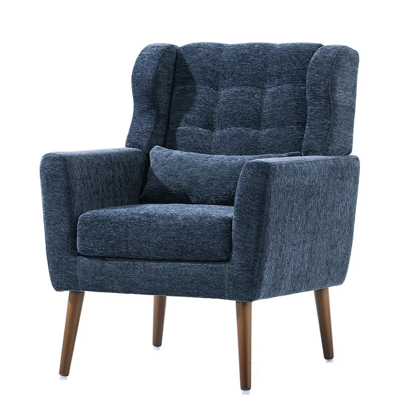 Modern Dark Blue Upholstered Accent Chair