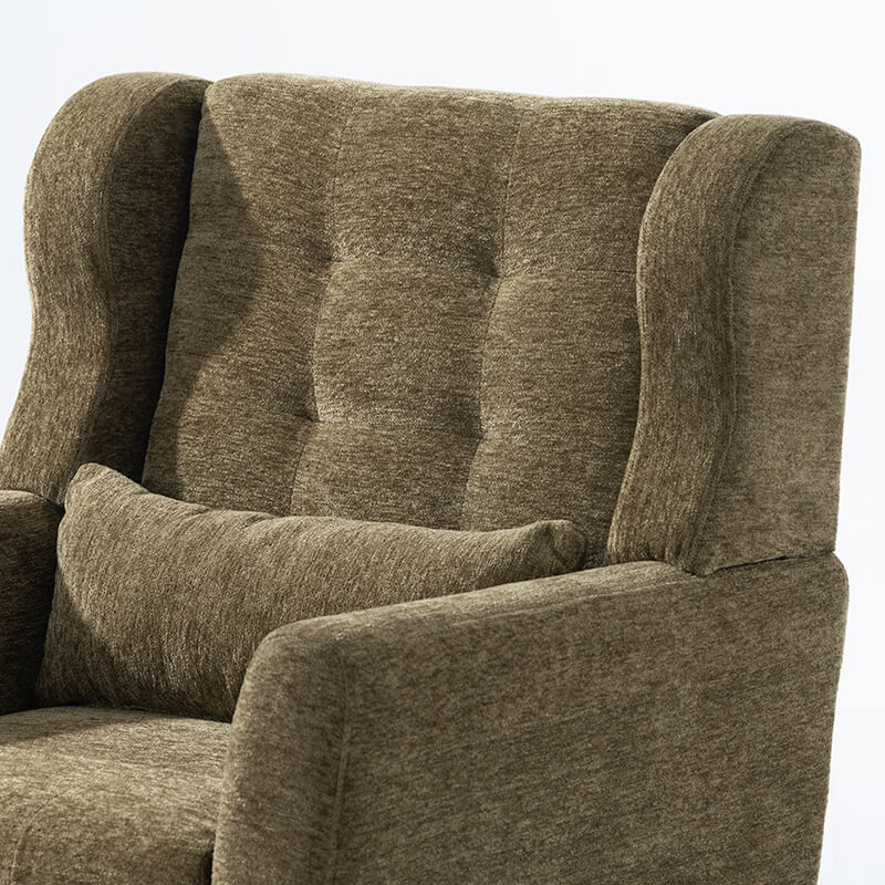 Modern Avocado Chenille Fabric Accent Chair